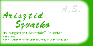 arisztid szvatko business card